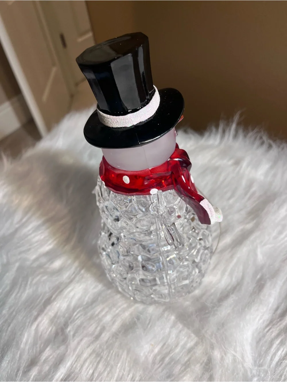 Acrylic Light Up Snowman Holiday Figurine